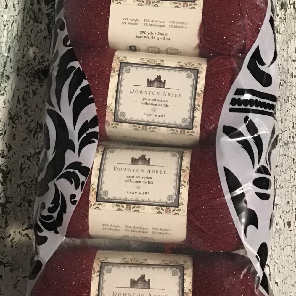 Downton Abbey Yarn Collection Lady Mary -- Red 6 Skeins SEALED
